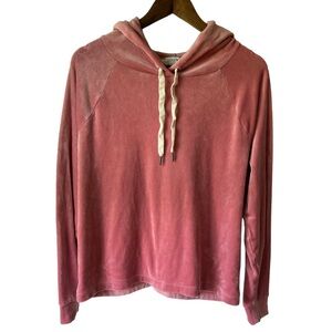 J Crew Pink Velvet Zip Up Hooded Jacket